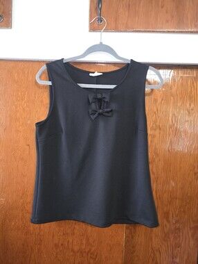 Maison Jules Keyhole Bow Tank Top | Black